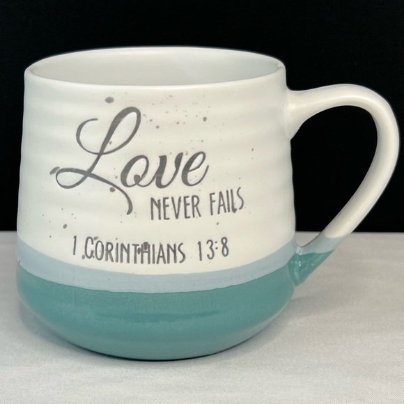 Seeds & Sunshine - ‘Love never fails’ Scripture ceramic mug. NWT. - Picture 1 of 2